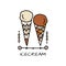 Ice Cream, outline simple style. Design icon for print, web or mobile app