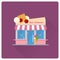 Ice cream parlor building flat design vector illustration