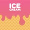 Ice cream pattern cream and wafle texture vector illustration