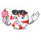 With ice cream peppermint candy character cartoon