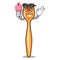 With ice cream plastic fork cartoon with the isolated