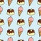 Ice Cream and pudding seamless pattern