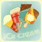 Ice cream retro menu cover