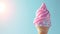 ice cream on retro pastel background with copy space