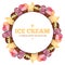 Ice cream round banner - sweet dessert