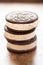 Ice cream sandwich Oreo - chocolate flavoured sandwich biscuits filled with vanilla flavour ice cream with crushed biscuit