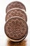 Ice cream sandwich Oreo - chocolate flavoured sandwich biscuits filled with vanilla flavour ice cream with crushed biscuit