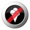 Ice cream with scoops icon, ban round metal button