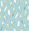 Ice cream seamless pattern. Endless winter background with ice cream. Decorative hand drawn texture