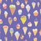 Ice cream seamless pattern - hand drawn