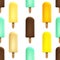 Ice cream seamless pattern on white background for Your business project. Realistic Snacks for ice cream from milk. Ice lolly.