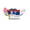 With ice cream serbia flag flown on cartoon pole