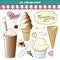 Ice Cream Shop Illustration Set Toppings