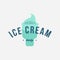 Ice cream shop labels, logotypes and design elements. Vintage different ice cream elements. Cold desserts and ice cream objects. V