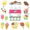 Ice cream shop set