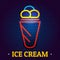 Ice cream signboard logo, flat style