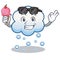 With ice cream snow cloud character cartoon