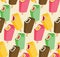 Ice cream song colorful seamless pattern