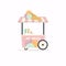 Ice cream stand cart. Street food cart. Vector Illustration.