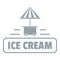 Ice cream stand logo, simple gray style