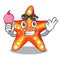 With ice cream starfish in the cartoon shape funny