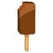 Ice cream on a stick icon. Chocolate ice cream vector illustration. Eskimo ice cream