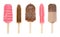 Ice cream sticks on white background