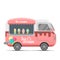 Ice cream street food vector caravan trailer