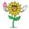 With ice cream sunflower character cartoon style