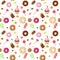 Ice cream sweet dessert donut cookie pattern vector flat