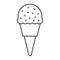 Ice Cream thin line icon, food and sweet, dessert sign vector graphics, a linear icon on a white background, eps 10.