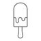 Ice Cream thin line icon, food and sweet, dessert sign vector graphics, a linear icon on a white background, eps 10.