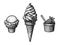 Ice Cream Treats Engraving engraving sketch vector