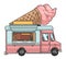 Ice cream truck sticker colorful
