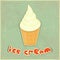 Ice cream Vanilla on retro background