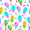 Ice Cream Various Color Vector Pattern