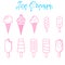 Ice cream vector illusrtation set.