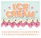 Ice cream wafer font. Cute cartoon alphabet. Paper cut out sweet letters and numbers. For birthday, baby shower