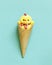 Ice cream waffle horn with Easter decoration