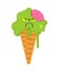 Ice Cream Zombie isolated. Pistachio green Frozen Sweet. vector illustration