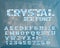 Ice crystal alphabet. Frozen font.