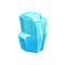 Ice crystal, blue frozen floe vector salt block