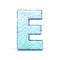 Ice crystal font letter E 3D