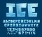 Ice crystal font, typeface, winter type alphabet
