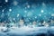 Ice crystals and snowflakes close-up bokeh background. Happy New Year, Christmas, winter holiday season, snow melting. Blue snowy