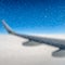 Ice crystals on the window of an airplane