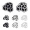 Ice cube black symbols