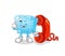 Ice cube call mascot. cartoon vector