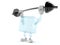 Ice cube character lifting heavy barbell