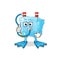 Ice cube diver cartoon. cartoon mascot vector